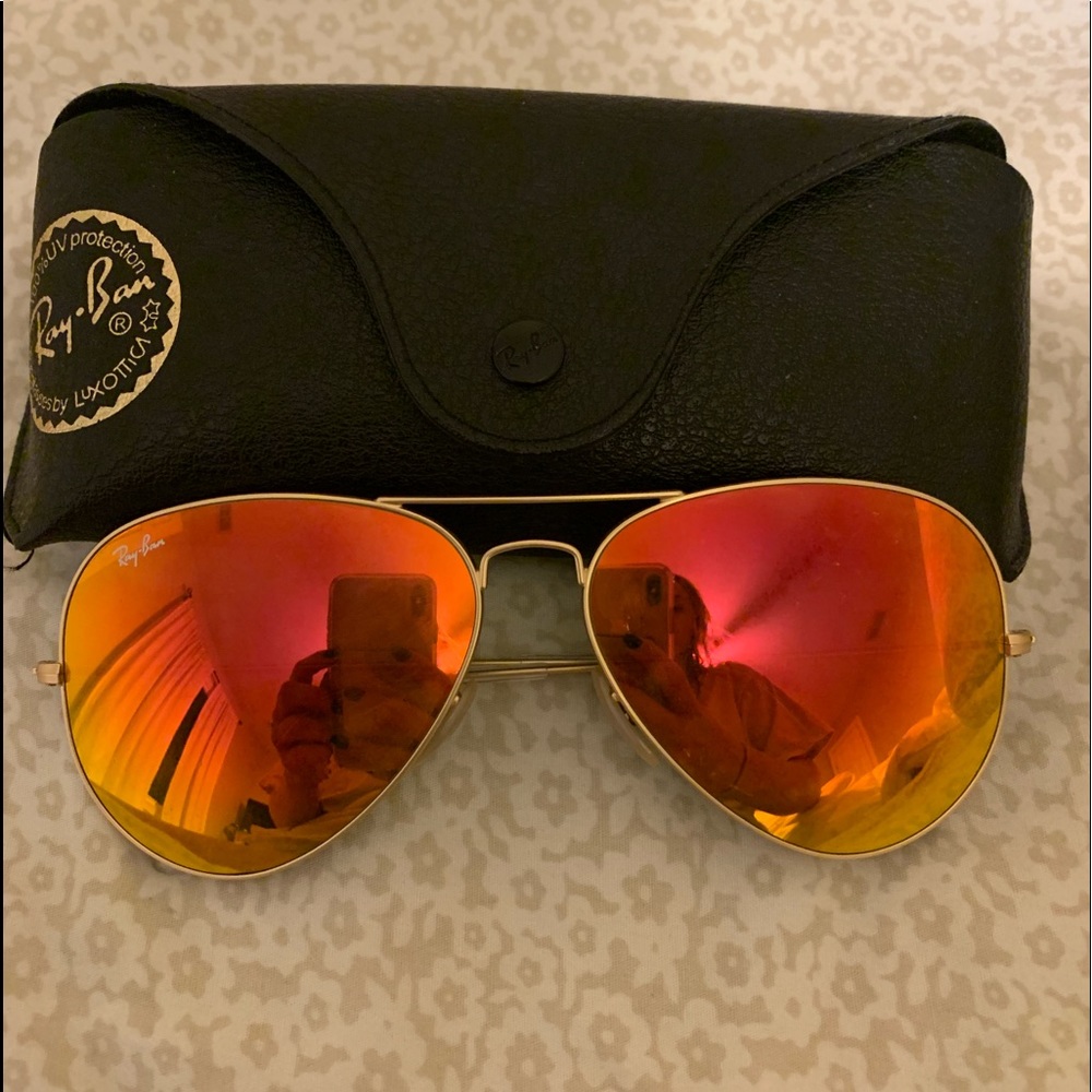 Ray ban orange-red aviators (Large Size)